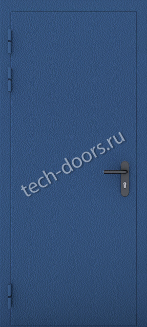Противопожарная однопольная дверь синяя 880x2050